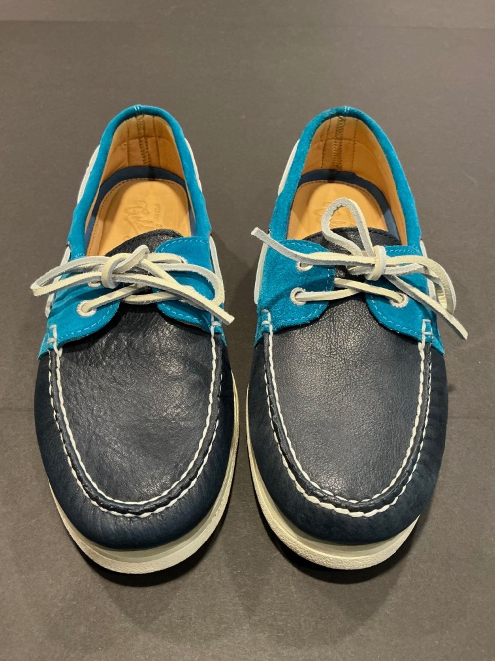 Sperry Top Sider Leather Suede Boat Shoes Blue Colorblock Men’s Size 10 - Picture 16 of 16